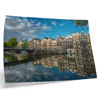 Decorative canvas print Seductive tenement houses reflected in the canal water