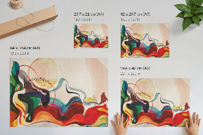 Decorative canvas print Dynamic waves of color interpenetrate each other
