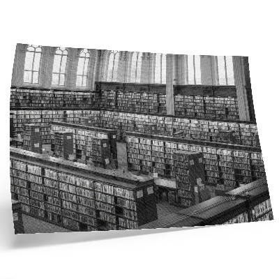 Decorative canvas print Classic library with wooden shelves