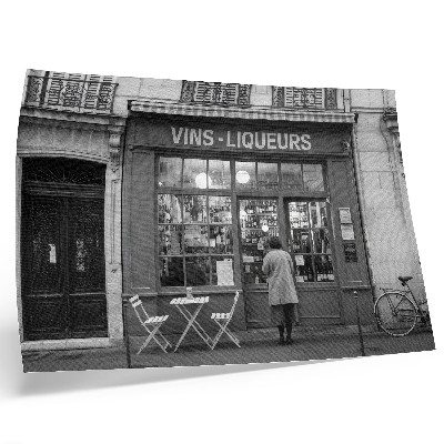 Poster Stylish facade, old town atmosphere, black and white