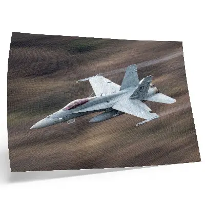 Modern fighter jet wall poster in flight