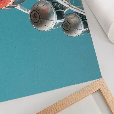 Photo canvas modern turquoise sky with dynamic cabins