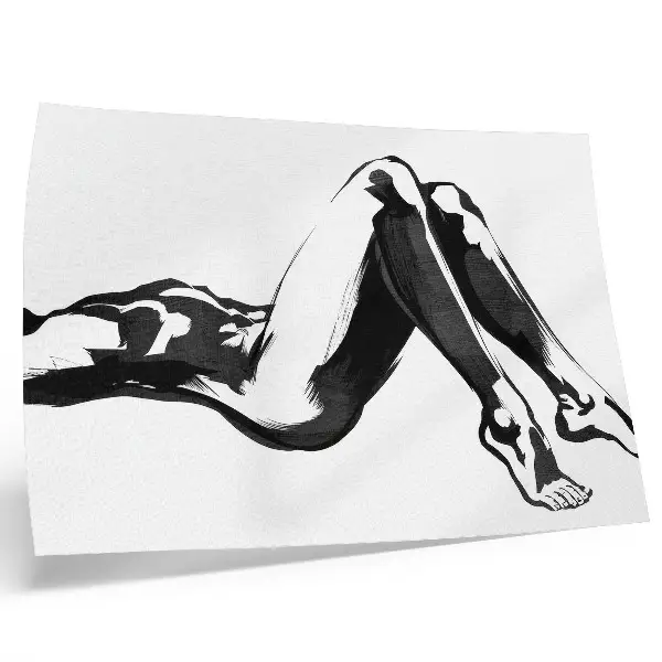 Decorative canvas print black and white abstract harmony design