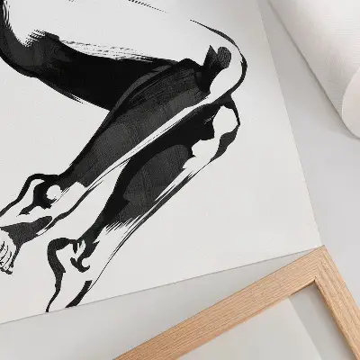 Decorative canvas print black and white abstract harmony design