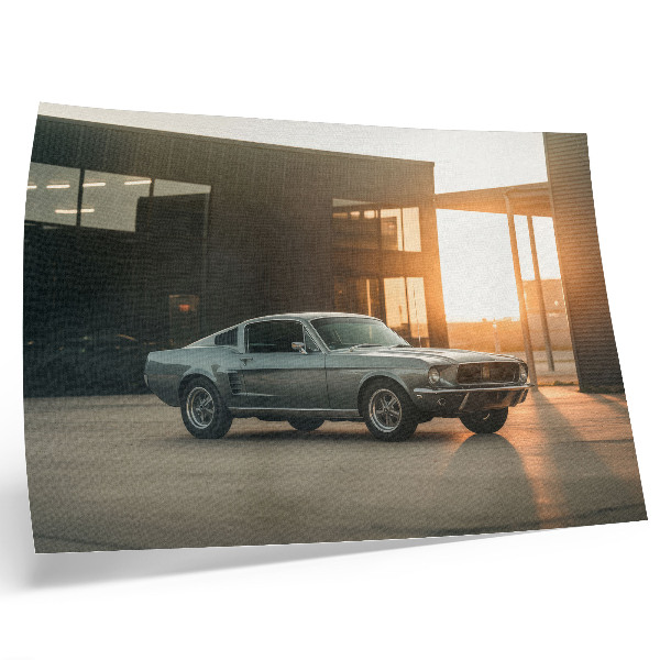 Poster A classic car with an architectural backdrop