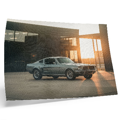 Poster A classic car with an architectural backdrop