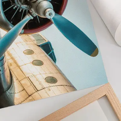 Decorative canvas print featuring an airplane engine representing technology and modernity