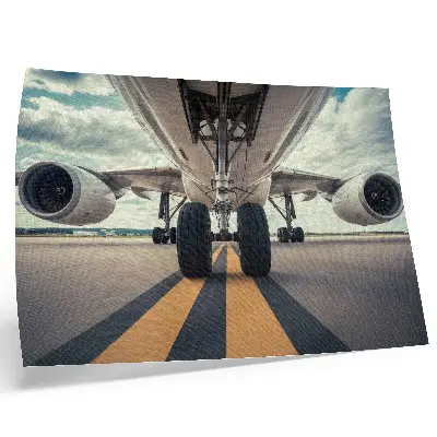 Photo canvas airplane landing gear under a dynamic sky