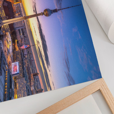 Photo canvas The city in the evening with amazing sunset colors