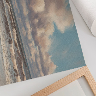 Decorative canvas print Calm sea pastel clouds beach