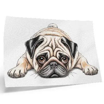 Dog illustration poster with cozy warm colors and detailed artwork