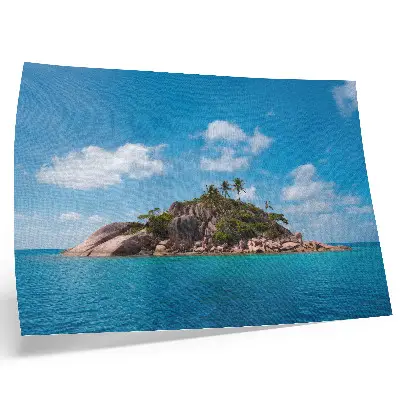 Photo canvas exotic island with blue sky and lush greenery