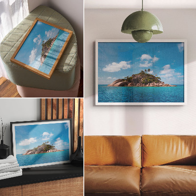 Photo canvas Exotic island blue sky green