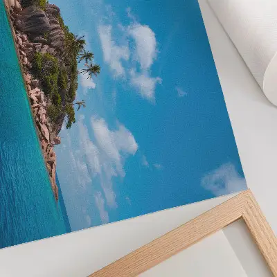 Photo canvas exotic island with blue sky and lush greenery