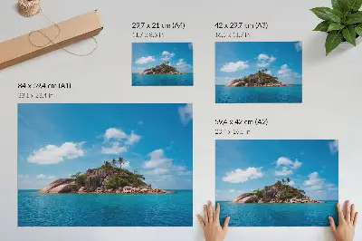 Photo canvas exotic island with blue sky and lush greenery