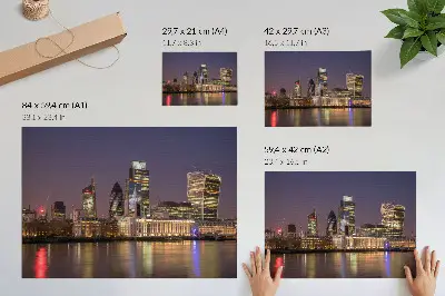Photo canvas modern skyscrapers with light reflections against the sky
