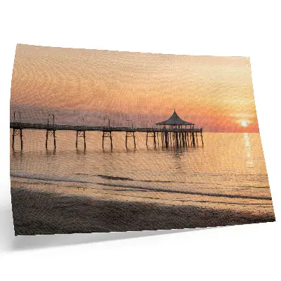 Decorative canvas print sunset over the water charming view