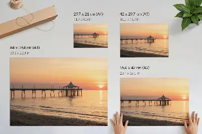 Decorative canvas print sunset over the water charming view