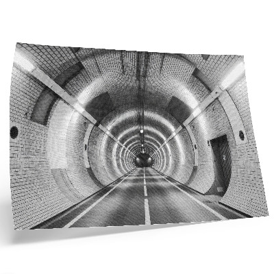 Poster Symmetrical black and white tunnel with arches