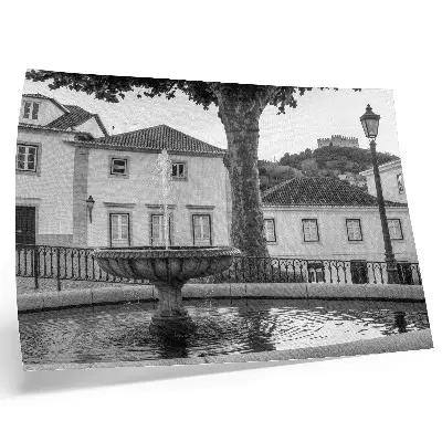 Photo canvas black and white fountain with classic castle buildings