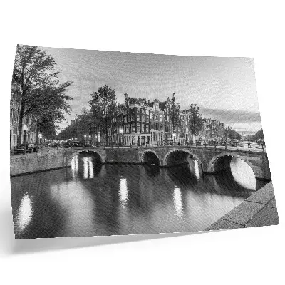 Decorative canvas print featuring elegant bridges and classic canal architecture