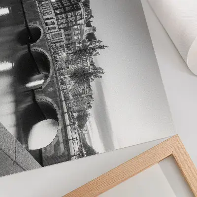 Decorative canvas print featuring elegant bridges and classic canal architecture