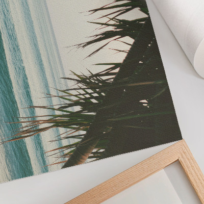 Decorative canvas print beach surfing waves palm naturalness peace