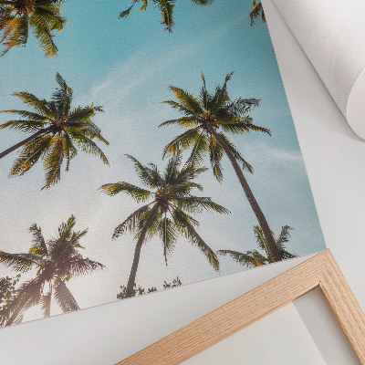 Poster Palm trees against the blue background, the peaceful atmosphere of nature