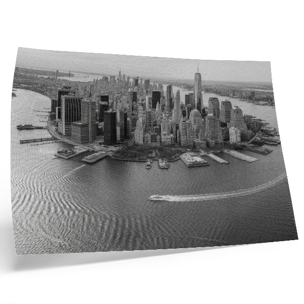 Poster Modern panorama of city skyscrapers