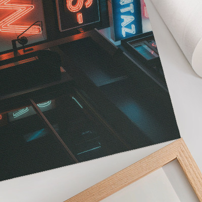 Photo canvas Colorful neon signs evening atmosphere