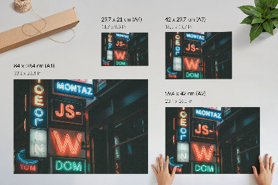 Photo canvas Colorful neon signs evening atmosphere