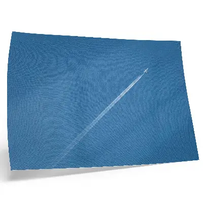 Poster airplane in the sky with a dynamic blue atmosphere