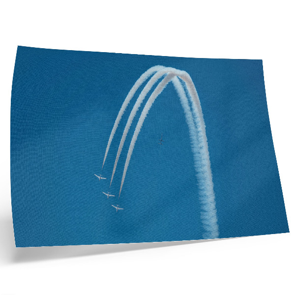 Photo canvas Airplane formation against the sky dynamics