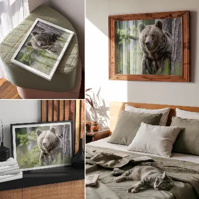 Photo canvas a bear in a forest with natural charm