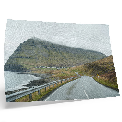 Poster Mountain road mysterious fog space