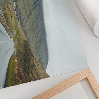 Poster Mountain road mysterious fog space