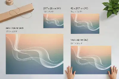Pastel waves poster subtle elegance harmony