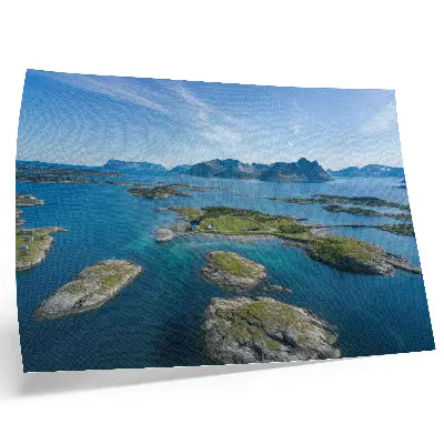 Photo canvas islands with mountains under a blue sky with green vegetation