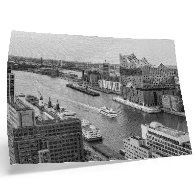 Photo canvas modern city river with iconic architecture