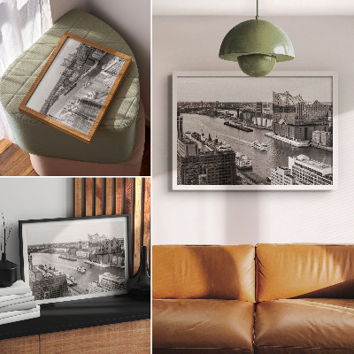 Photo canvas Modern city river iconic architecture