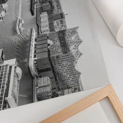 Photo canvas modern city river with iconic architecture