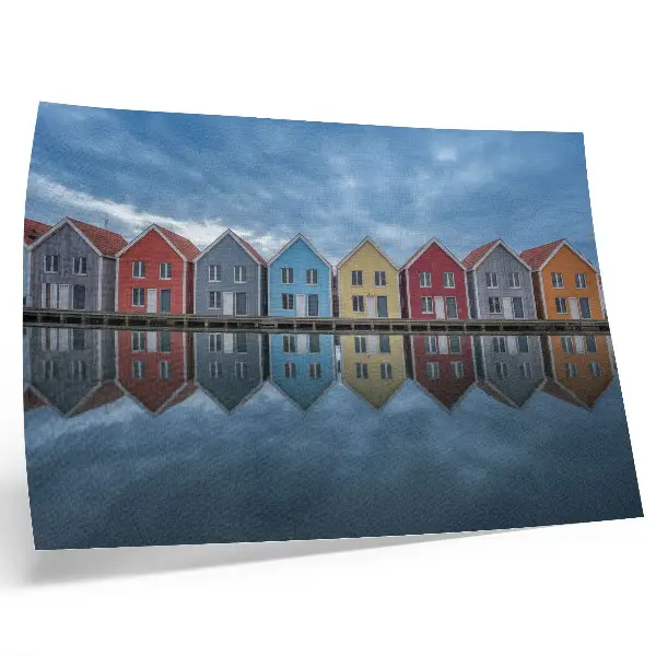 Photo canvas colorful houses with a modern symmetrical design