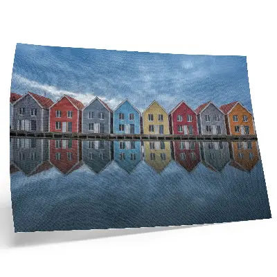 Photo canvas colorful houses with a modern symmetrical design