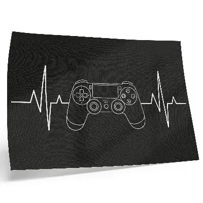 Decorative canvas print minimalist heart design in black and white for gamers