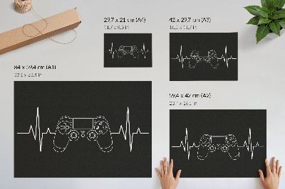 Decorative canvas print Minimalist gaming theme black and white heart