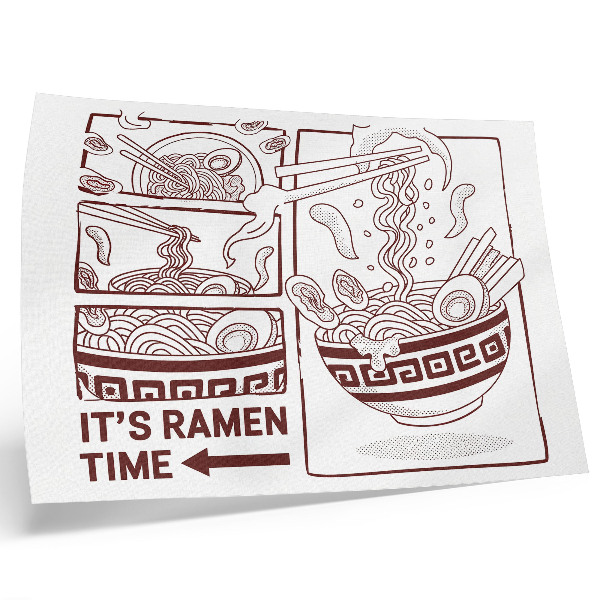 Photo canvas Comic book style ramen with steam