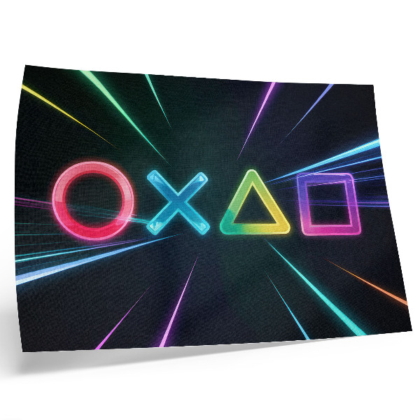 Poster Neon geometric shapes in motion