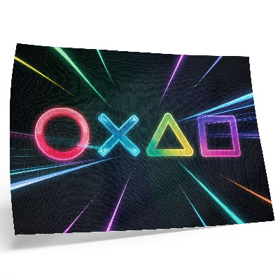 Poster Neon geometric shapes in motion