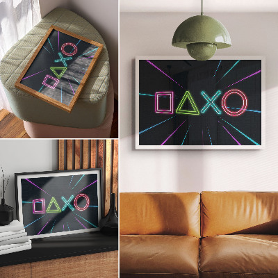 Photo canvas Neon shapes, dynamic colors, futuristic