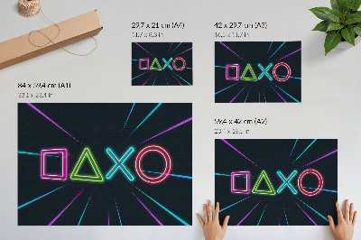 Photo canvas Neon shapes, dynamic colors, futuristic